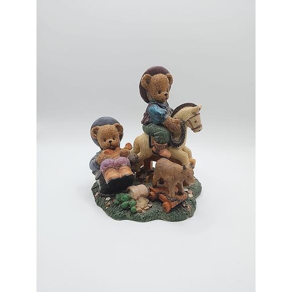Young's Berry Hill Bears Luke & Zak On The Range VTG 1997 Collectible Figurine - Picture 1 of 6